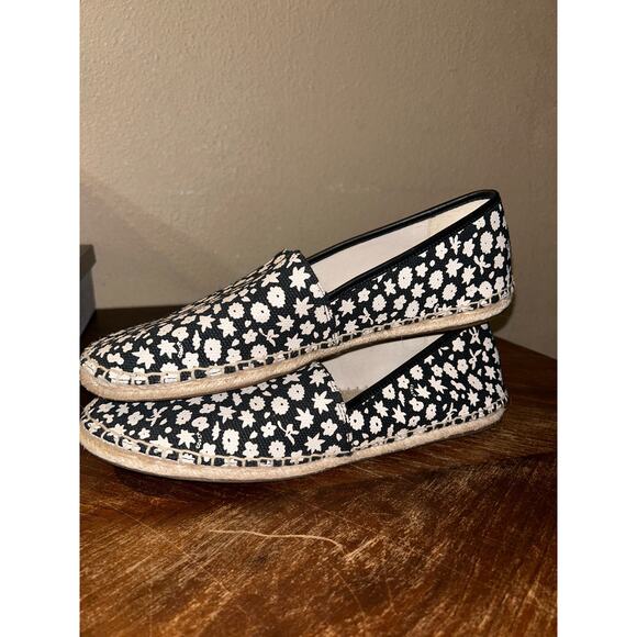 Coach Fairy Grunge Cottagecore Punk Black White Daisies  Floral  Espadrilles  9B - Picture 4 of 11